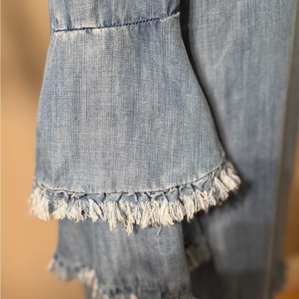 Boston Proper Blue Chambray XS Denim Top - Picture 5 of 5